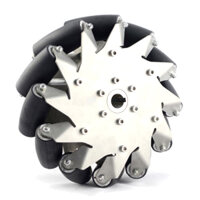 Nexus Robot Mecanum Wheel Rechts 8 Zoll 203 mm Edelstahl Walzen Rad mit Gummi-Rolle Tragf&auml;higkeit &gt;50KG 14151R