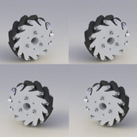 Nexus Robot Set of 127mm Aluminium Mecanum wheel (4 pieces) / Bearing rollers 14193