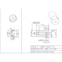 Nexus Robot 4mm Aluminum Schl&uuml;ssel Nabe Abstandhalter, Abstandsnabe Hub 18013