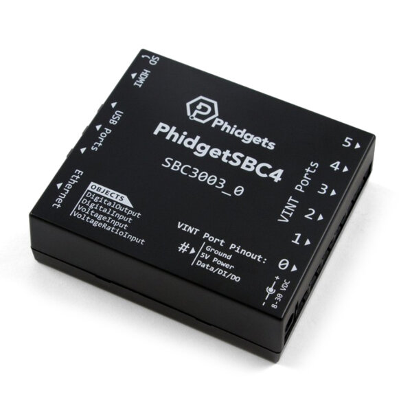 Phidgets Phidget SBC4, SBC3003_0 Single Board Controller, Debian, USB und VINT Anschl&uuml;sse - 512 MiB SDRAM, 16 GB SD Karte